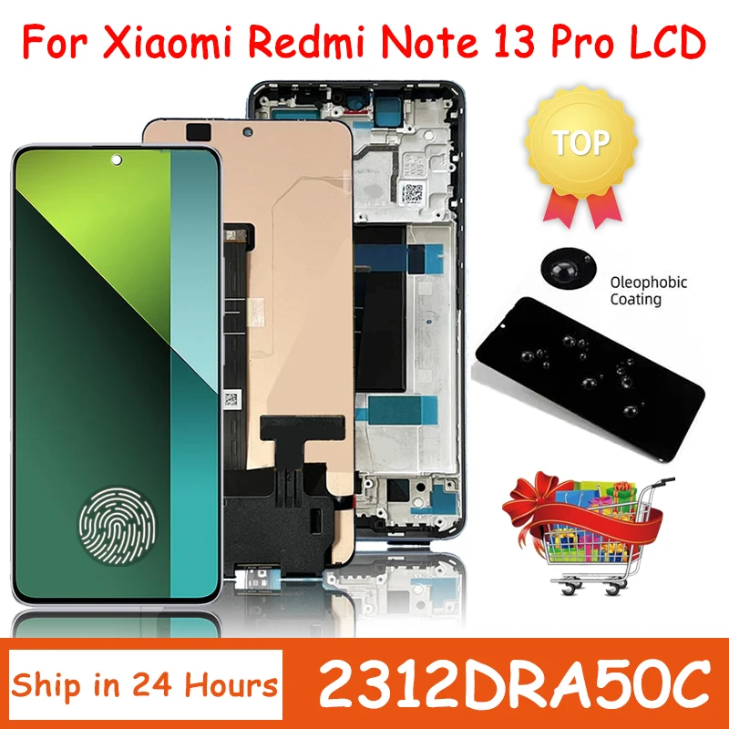 

ЖК-дисплей 6,67 дюйма для Xiaomi Poco X6 23122PCD1G, сенсорный экран для Redmi Note13 Pro 13 Pro, 5G 2312DRA50C 2312дер3c, дисплей