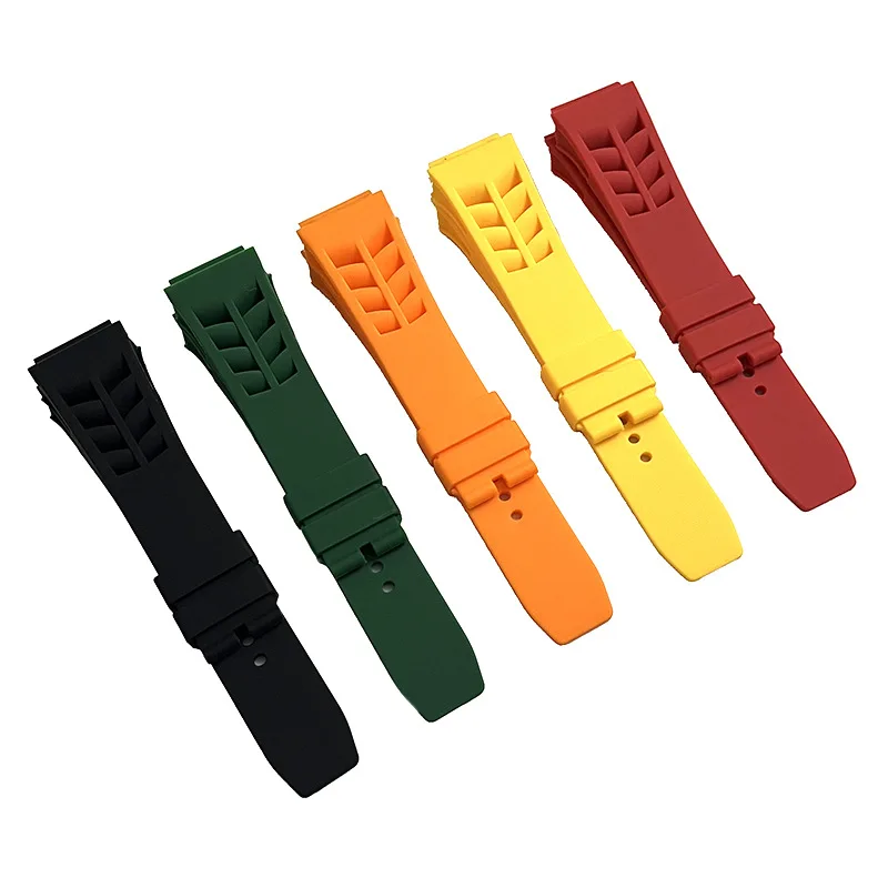 Pulseira de Relógio de Silicone para Richard Mille, impermeável, confortável de usar, elástico de alta qualidade, 25*20mm