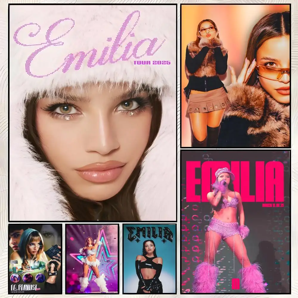 E-Emilia Mernes Poster HD Art Retro Self-adhesive DIY Room Home Living Room Club Wall Decor Gift