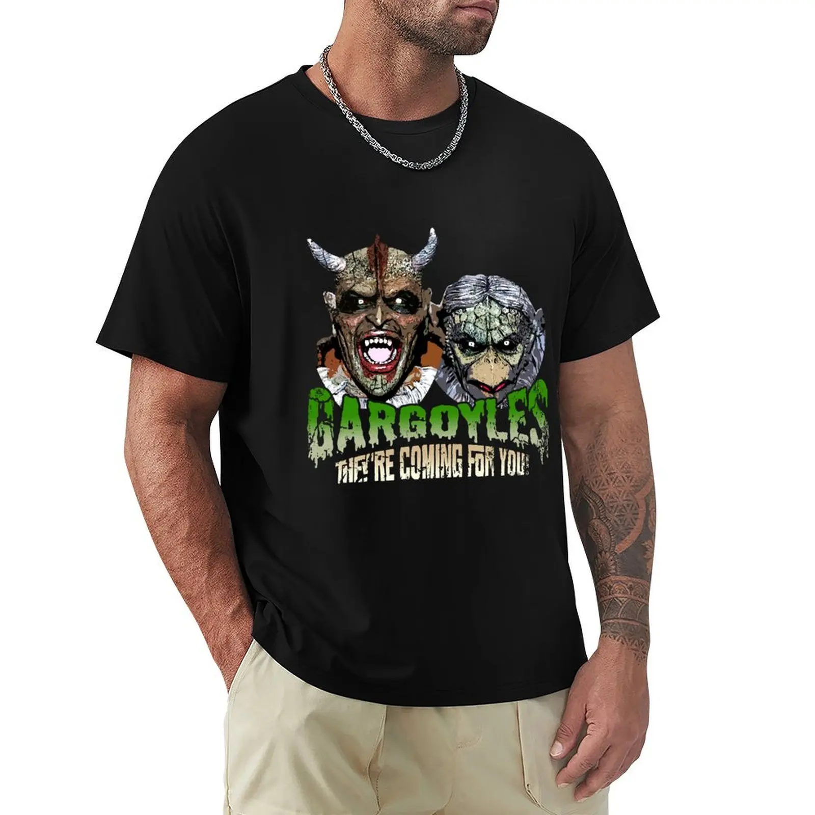 Gargoyles 1972, distressed T-Shirt Simple Casual Short Sleeve Cotton T-Shirt