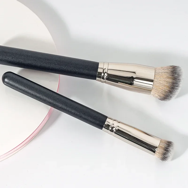 Juego de brochas de maquillaje corrector de cabeza redonda, base de maquillaje, belleza, sin pincel, se ajusta a la piel y aplicar rápidamente el maquillaje