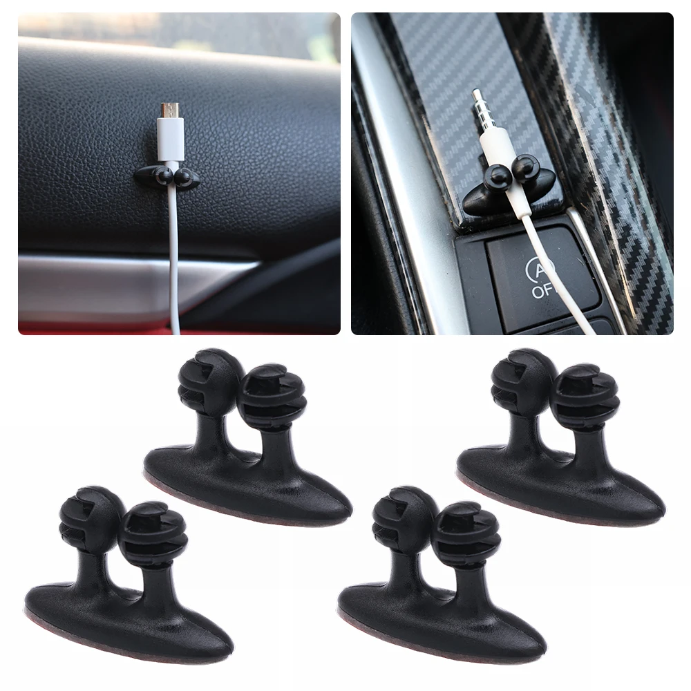 Car Dashboard Phone Charger Cable Manager Hook Headphone Line Organizer Clasp Clamp Holder Auto Interior Accessories