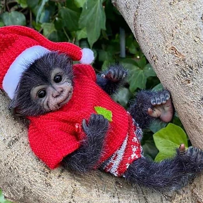 Zestaw do samodzielnego wykonania lalki Reborn Anna Banana Mini Babys, 8 cali, urocza małpka, niedokończona, niepomalowana, świeże kolory, puste części lalki DIY z materiałowym korpusem.