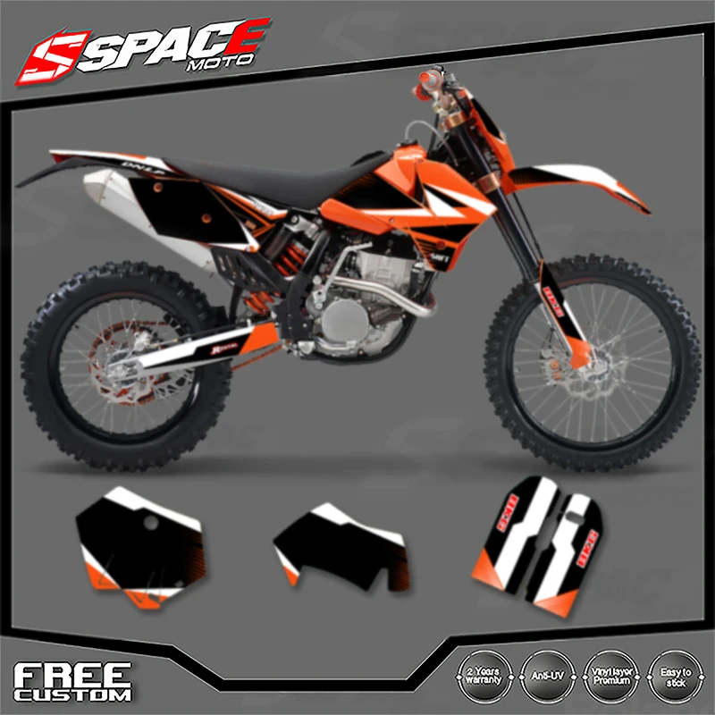 Autocollant de fond graphique de moto personnalisé SPACE, pour KTM 2005 2006 SXF 2006 2007 XCF 2005 2006 2007 EXC, Kits d'autocollants 05