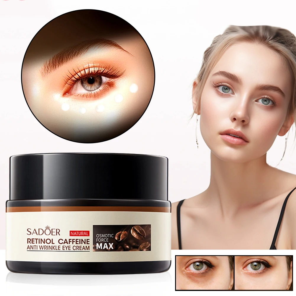 20g Retinols Caffeine Anti-Wrinkles Eye Cream Fading Fine Lines Eye Cream for Women Girls Beauty Health Eyes Care Supplies