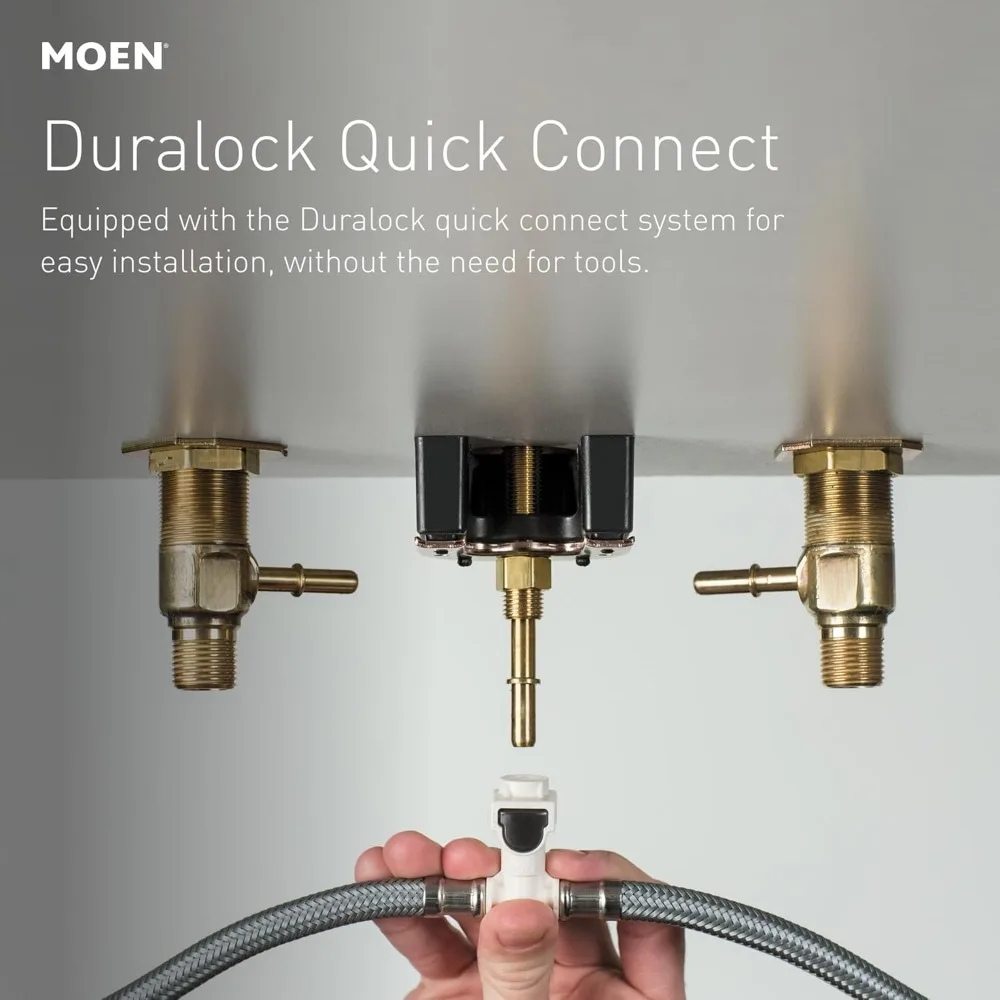 Moen Gibson Chrome High-Arc Widespread Bathroom Sink Faucet dengan Pemasangan 3 Lubang dan Katup Termasuk, TV6142