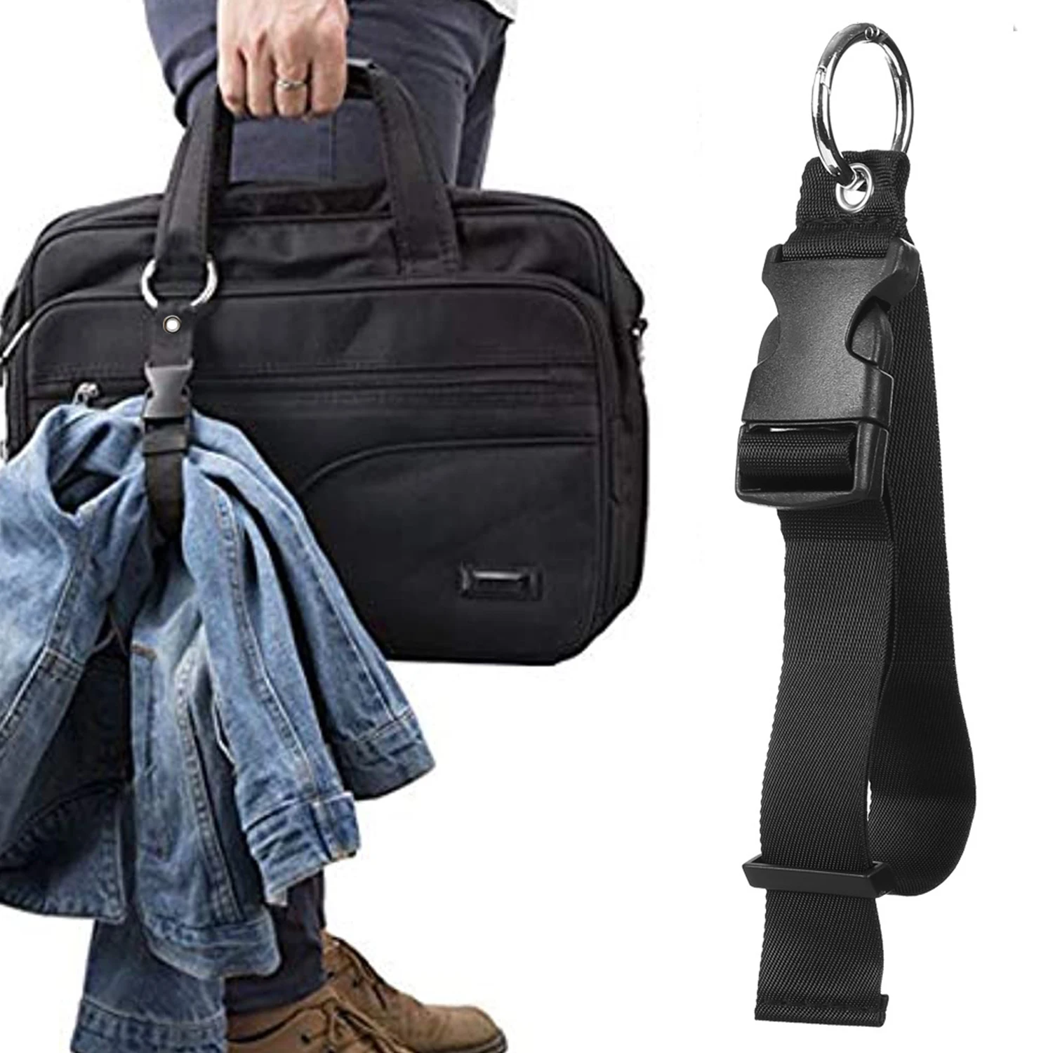 1Pcs Portable Luggage Strap Travel Jacket Gripper Adjustable Suitcases Belt For Carry On Bags Add Bag Handbag Clip Use To Carry