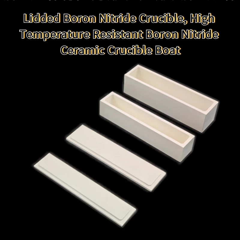 Boron Nitride Crucible With Lid High Temperature Resistant BN Ceramic Crucible Boat Industrial Lab Use