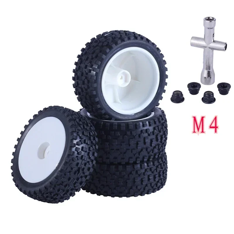 4개 85mm 타이어 휠 타이어 Wltoys 144001 124019 104001 RC 자동차 업그레이드 부품 1/10 1/12 1/14 스케일 오프로드 버기용