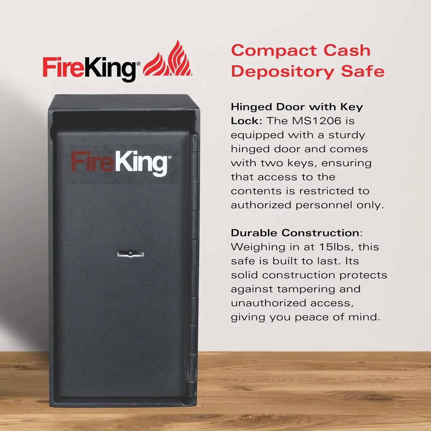 Mini Safe with Single Nose Lock, Lock Box for Home, Fire-Rated, Compact Safe for Valuables, Small & Portable, Programmable Safes