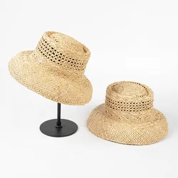 New Cloche Raffia Sun Hat for Women Summer Hat Designer Hollow Straw Hat Natural Handmade Bucket Hat Beach Hat Outdoor Party Hat