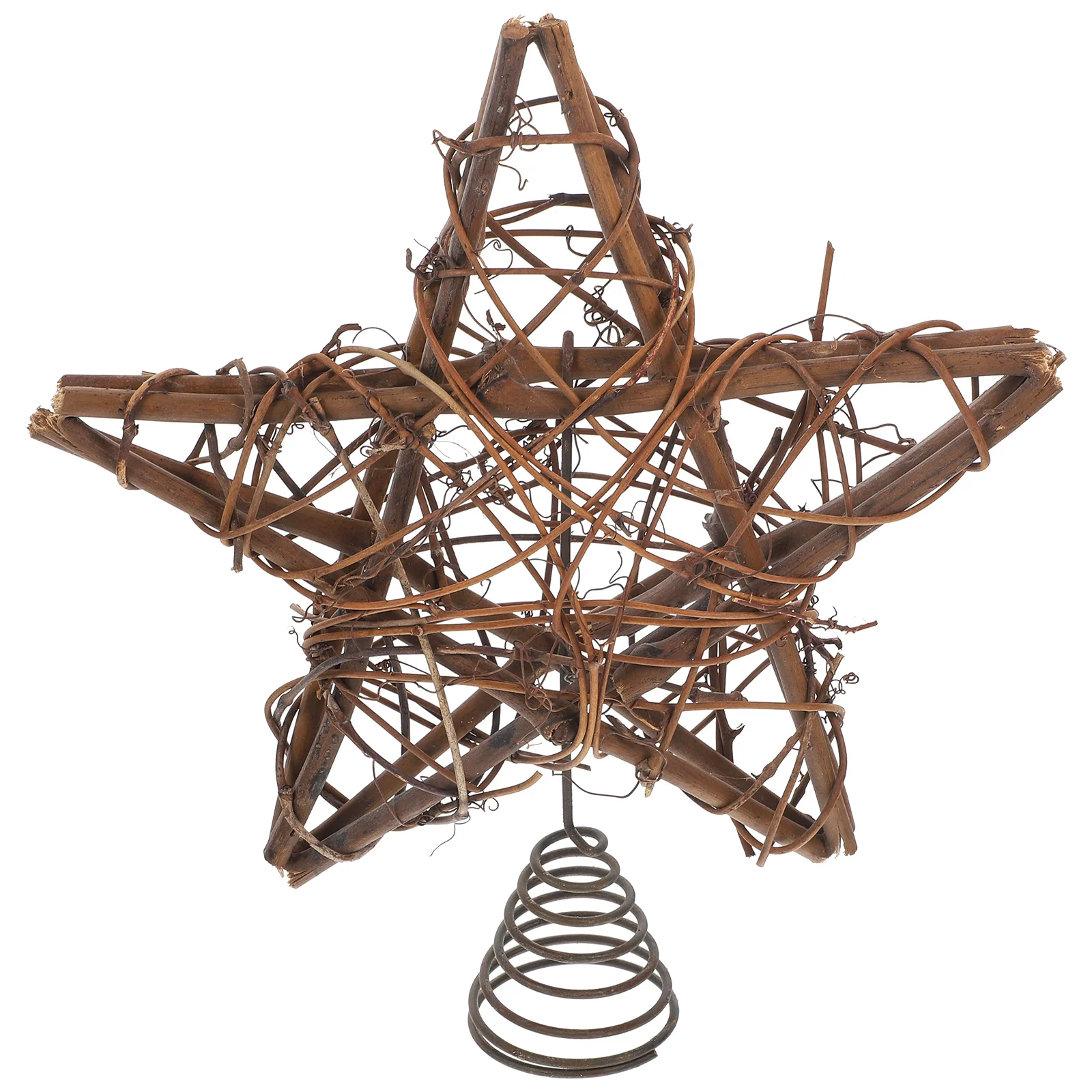 

Rattan Christmas Tree Top Decoration Fall Decorations Outdoor July Wooden Rustic Star Adornment