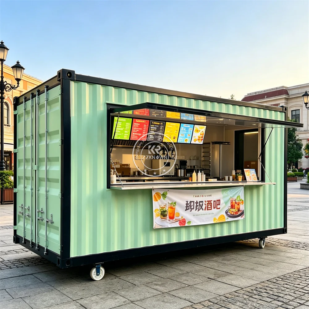 

Modern Outdoor Container Bar Luxury Food Juice Smoothie Beverage Shop Container Kiosk with Full Equipment