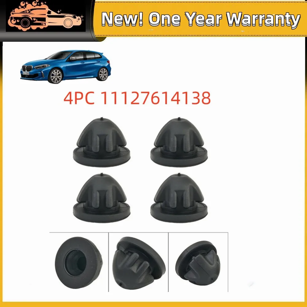 4PCS Engine Cover Trim Rubber Mount Grommet Bush Bump Stop 11127614138 For BMW 1-8 Series X4 X5 X6 X7 Engine Accessories