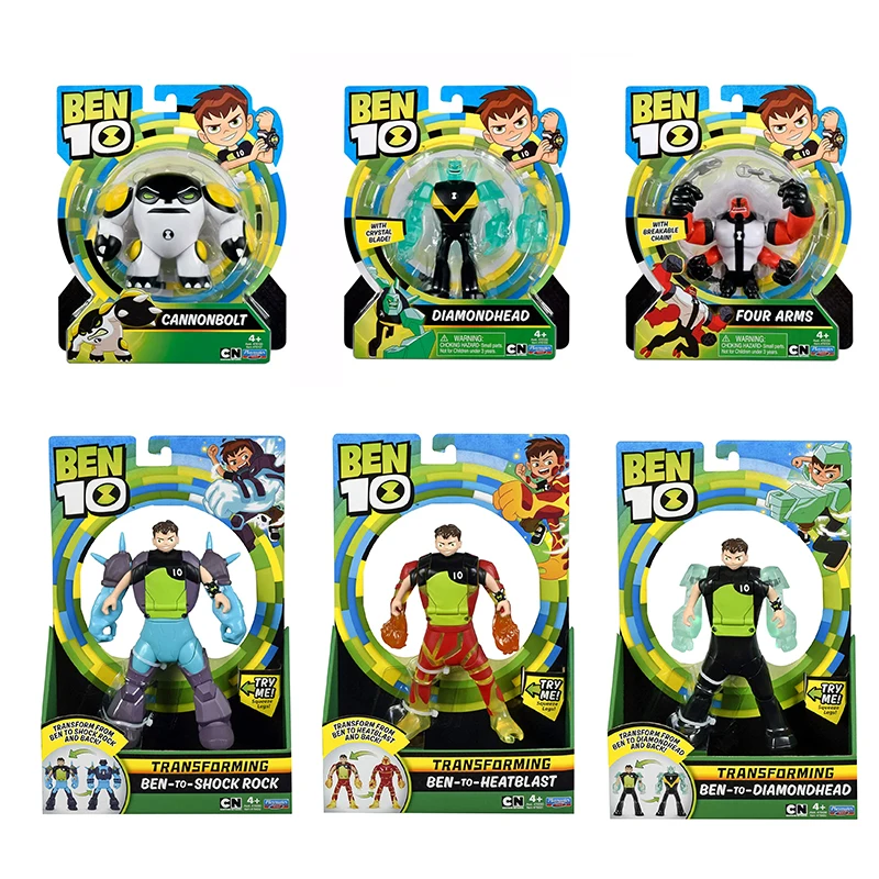 

Genuine Ben 10 Action Figure Power up Four Arms Ben Tennyson Grey Matter Power up Diamondhead Power up Four Arms Child Toys