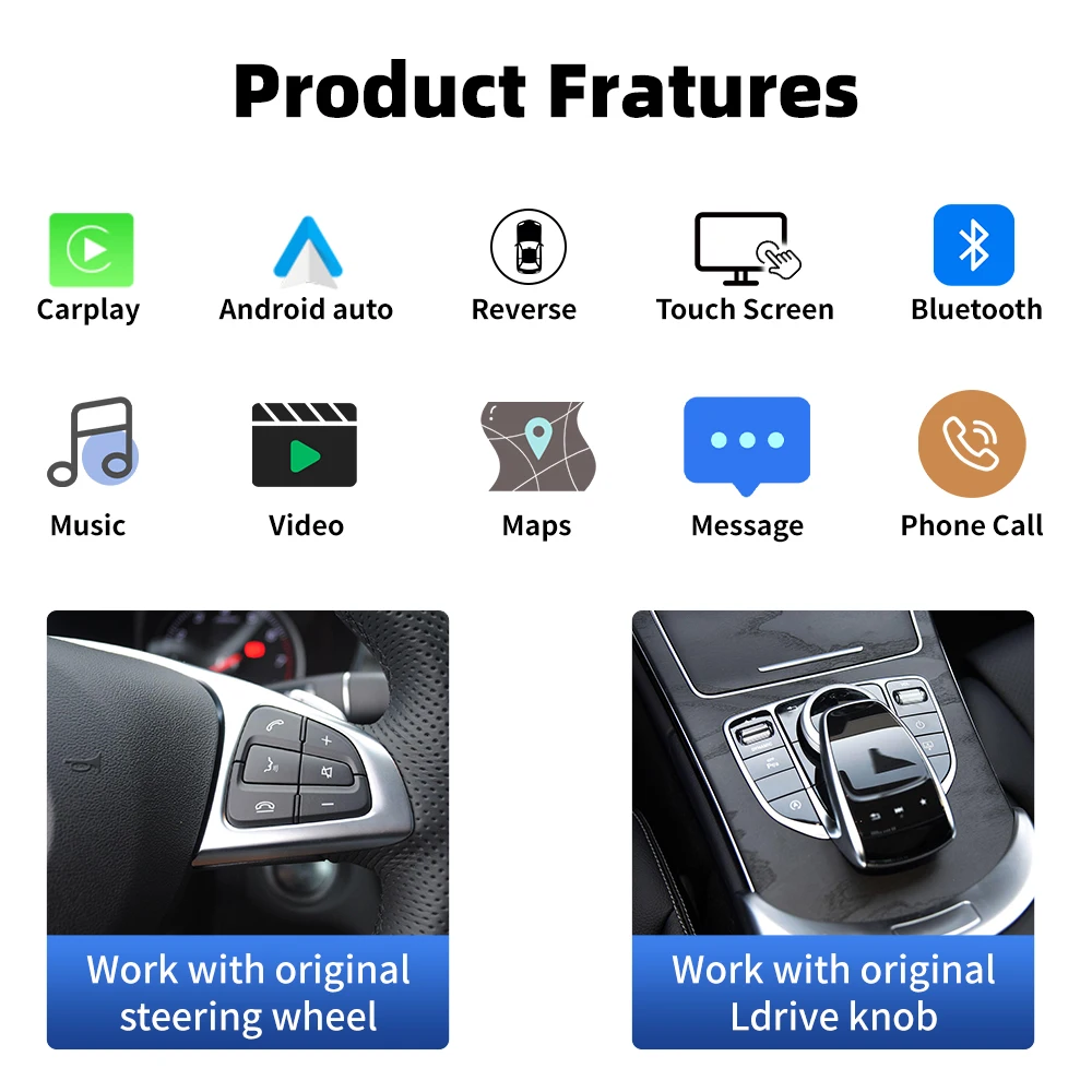 Drahtlose Carplay/Android Auto BT 10,25'' Touchscreen 1920*720P HD Multimedia Auto Radio Für Mercedes-Benz E Klasse W212 2009-2016 – Detail 5
