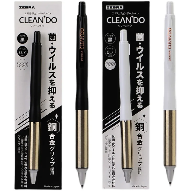 

1pc Ballpoint Pen Antibacterial CLEANDO Copper Alloy Low Center of Gravity 0.7mm Black Oily Pen Japanese Stationery