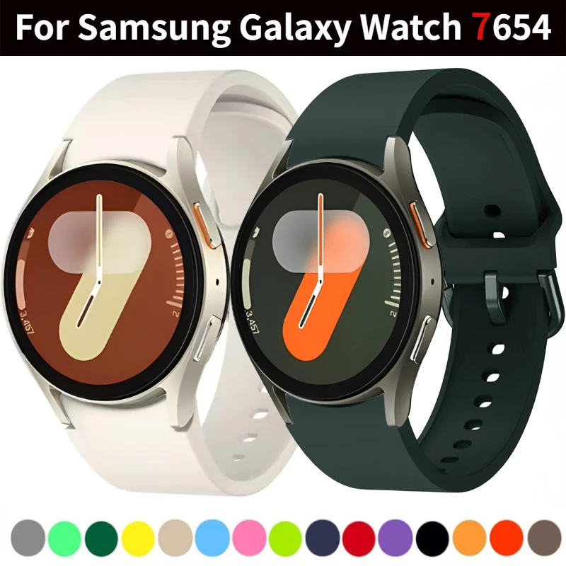 Oryginalny silikonowy pasek do Samsung Galaxy Watch 7/6/5/4 44mm 40mm 5 Pro Bransoletka sportowa Galaxy Watch 6 4 Classic 47mm 43mm Pasek