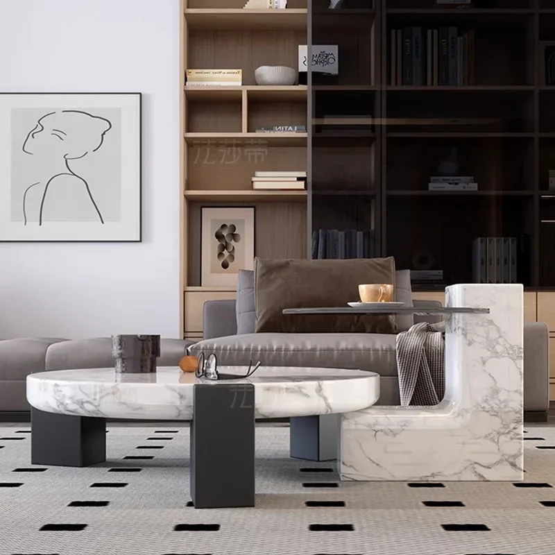 

Круглый журнальный столик неправильной формы, модный, простой, винтажный, экономит место, приставной столик большого размера, прозрачное украшение, уникальная мебель Couchtisch