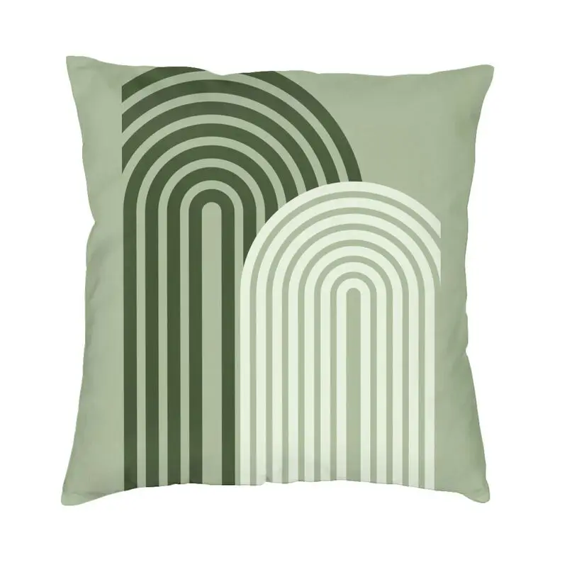 Custom Modern Sage Green Arch Rainbow Cushion Cover Soft Pillow Case for Living Room Pillowcase