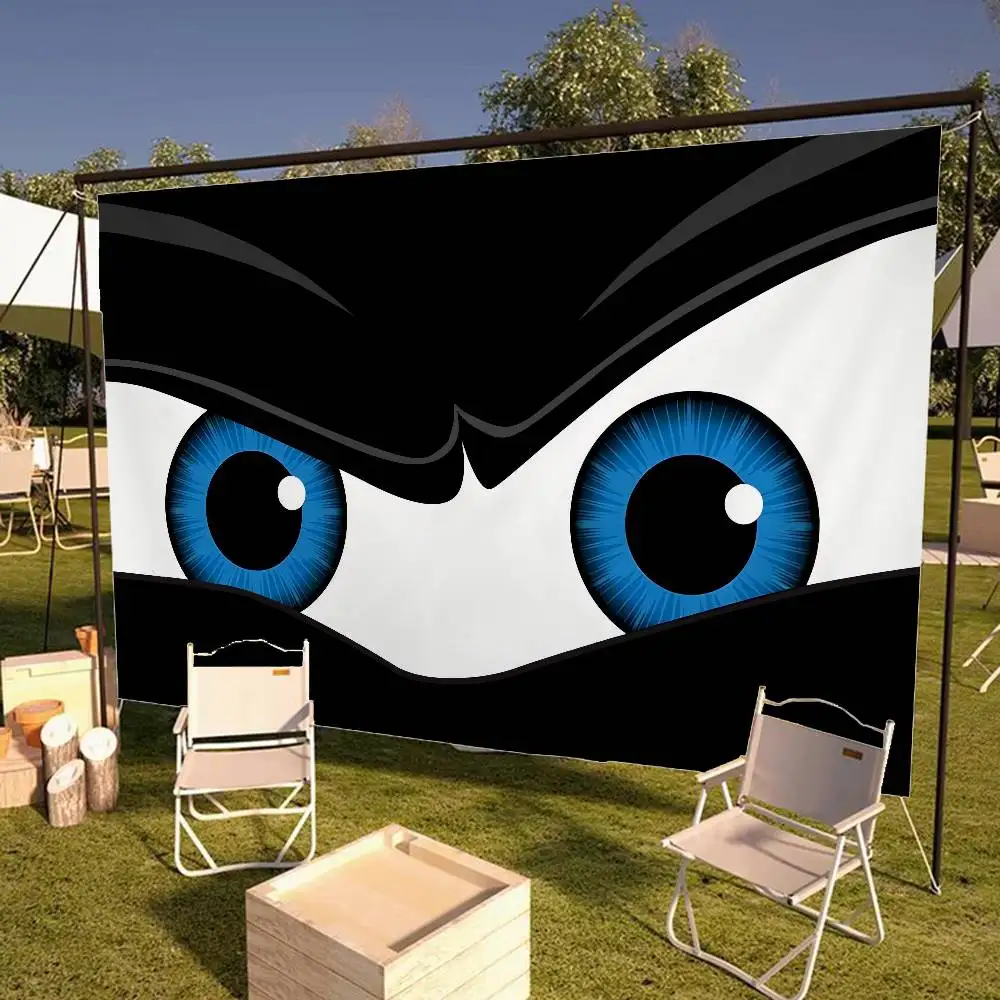 Cartoon Big Eyes Family Gatherings Outdoor Atmosphere Flags Camping Decorations Banners