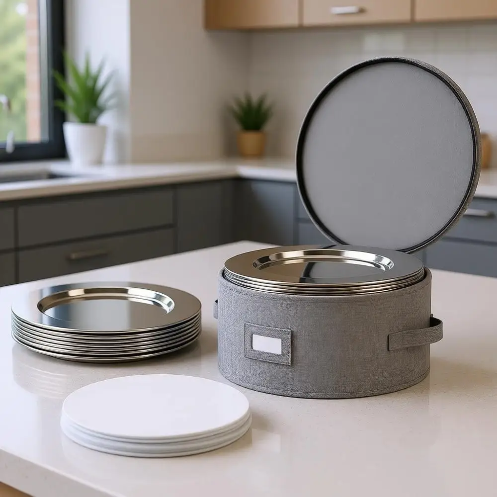 

Stackable Storage Container with 12 Dividers for Platters and Large Serving Dishes up to 12.5 Wide
