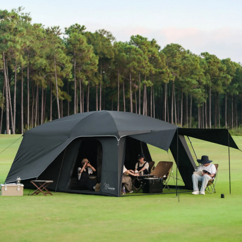 Outdoor Oversized Foldable Camping Canopy Tent, Large Waterproof Sun Shelter for Camping Picnic Beach Tent