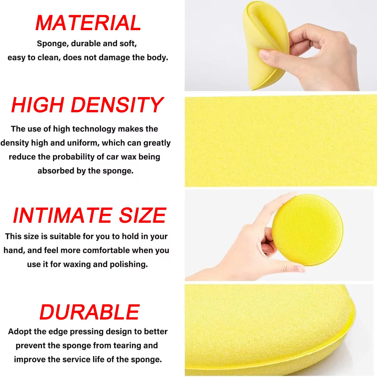 Polishing Sponge Wax Car Applicator Pad Foam Wax Car Polisher Cleaning Pad For Cleaning Car Waxing Sponge Auto Parts 12pcs/1pack image 2