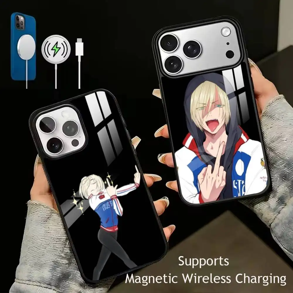 Y-Yuri On Ice Anime   Phone Case For iPhone17,16,15,14,13,12,11 Plus,Pro Supports Magnetic Wireless Charging