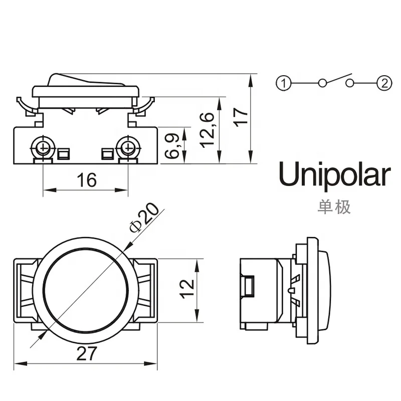 125V 3A Black White Gold ON-OFF Table Desk Inline Push Button Switches