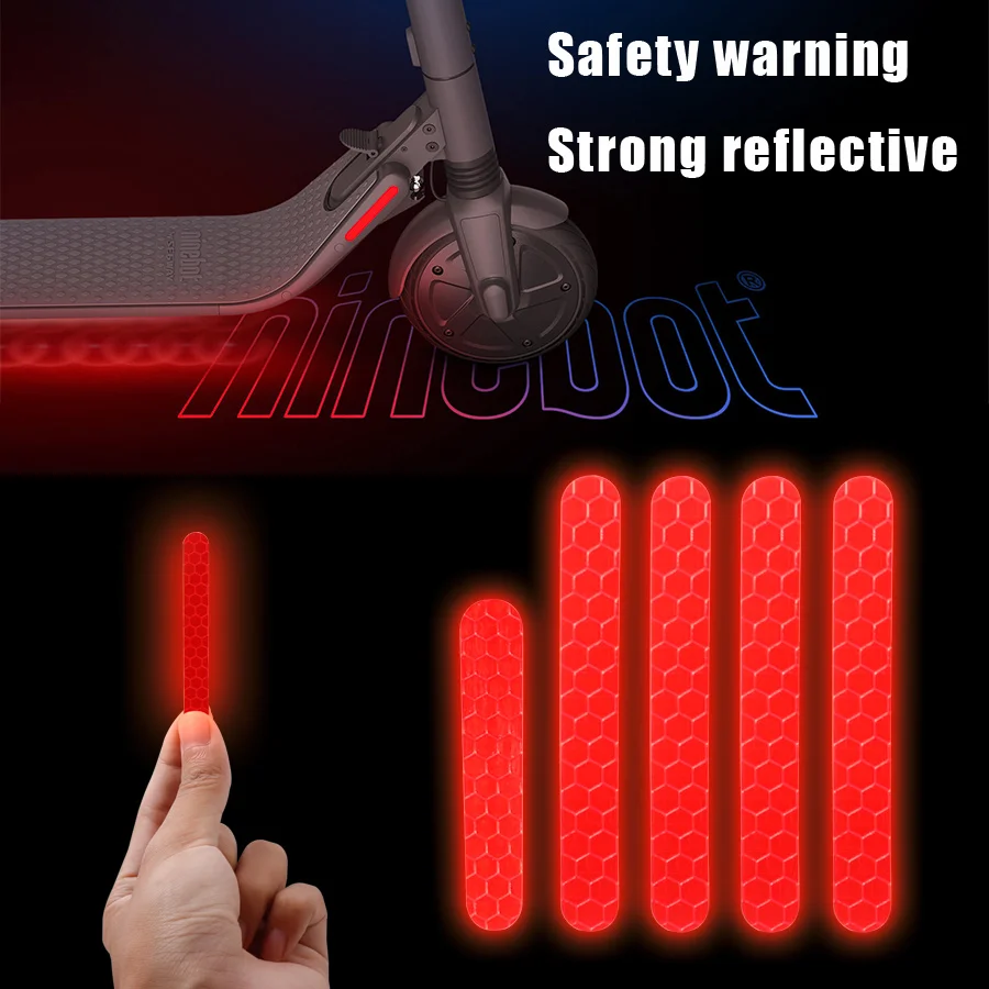 1Set Reflective Stickers For Ninebot ES1 ES2 ES3 ES4 E22 E25 Series Electric Scooter PVC Anti-reflective kickScooter Accessories