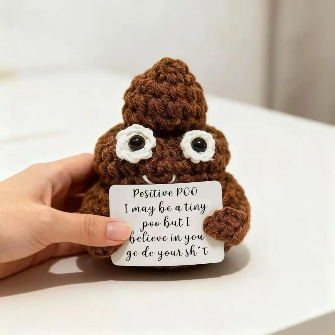 

Модный вязаный крючком забавный плюшевый какашка ручной работы с вдохновляющей заменой, уникальный необычный декор и продуманный подарок для мотивации