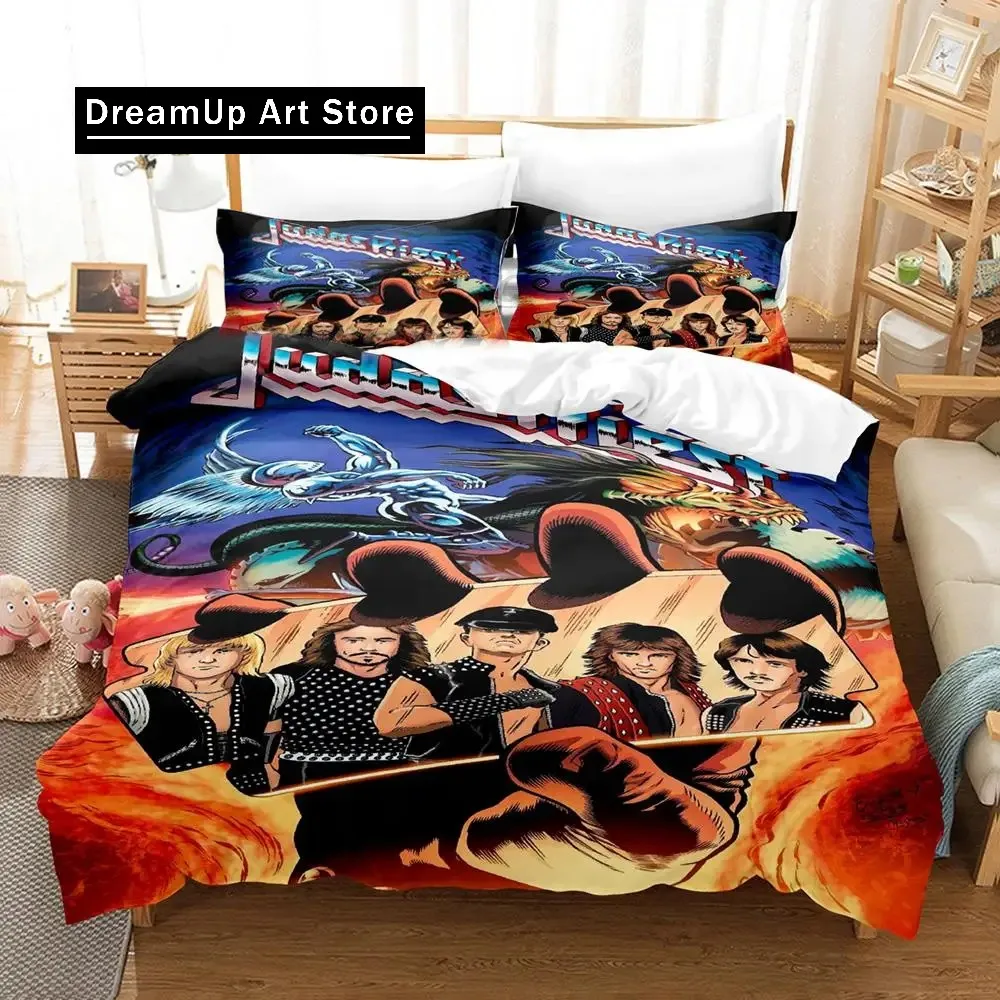 3D Print Fashion J-Judas Priest Bedding Set Boys Girls Twin Queen Full Size Duvet Cover Pillowcase Bed Adult Bedroom