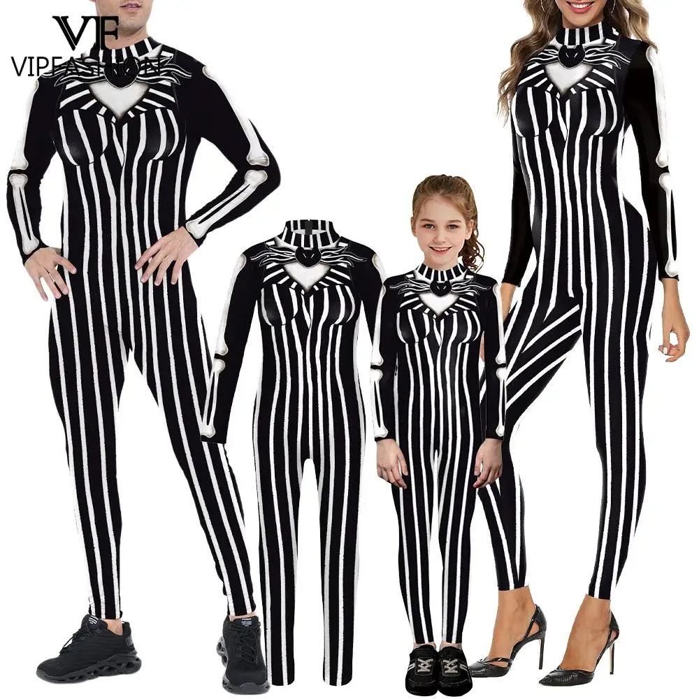 VIP FASHION Jack Family Matching Suit Carnival Purim Cosplay Costume Fancy Zentai Bodysuit Parent-Child Party Disguise Outfit