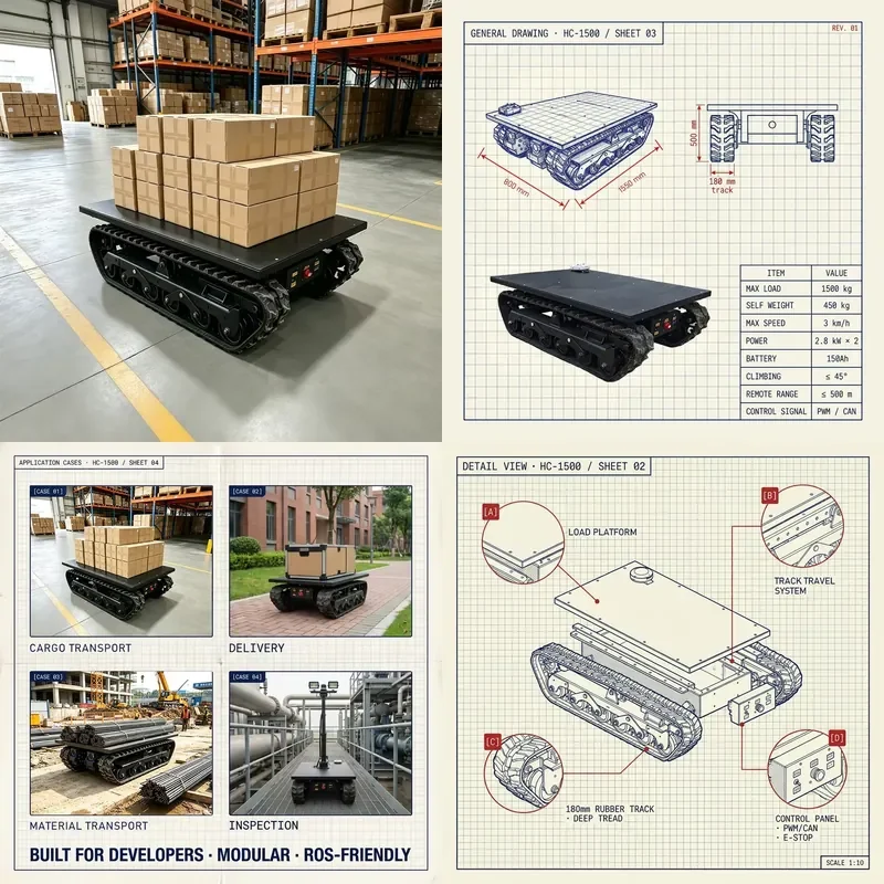 Ultra-compact Motorized Chassis Platform with Remote Control for Small Spaces Miniature Loading and Unloading Robot Base