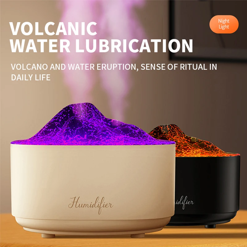

Hogar Creative Simulation Volcano Humidifier USB Simulated Dual Spray Water Refill With Atmosphere Office Home Desktop Humidifie