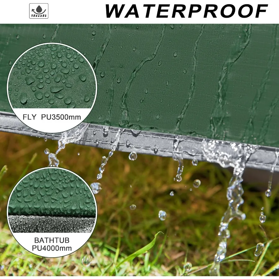 خيمة ظهر 23 شخصًا مع باب مزدوج 2 لدهليز مقاومة للماء والرياح وخفيفة الوزن وسهلة الإعداد 3 الموسم 2 رجل لشخصين