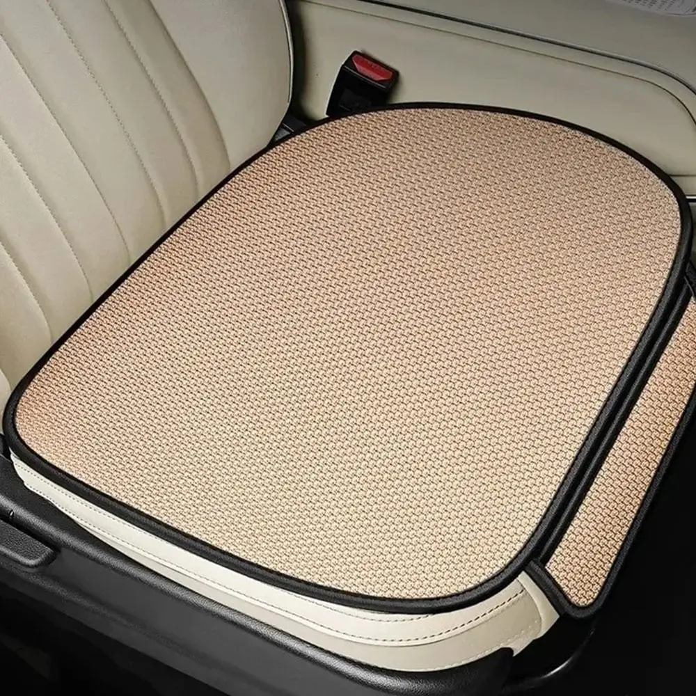 New Universal Breathable Car Seat Cushion Wear-resistant Non-slip Front Seat Cushion Ice Silk Solid Color Car Interior Cushion