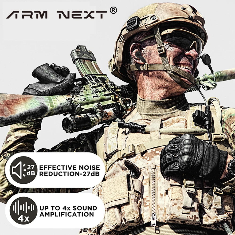 ARM NEXT Shooting Ear Protection NRR 27dB Hearing Protection Earbuds Electronic Shooting Earplugs for Shooting, Hunting, Range