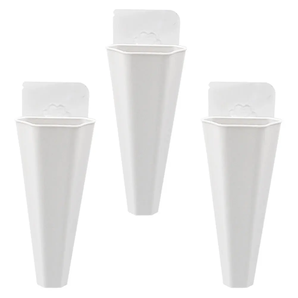 

3pcs Wall-Mounted Flowerpot White Modern Plant Vase For Indoor Outdoor Home Garden Hanging Planter Decorative Vase Hydroponic