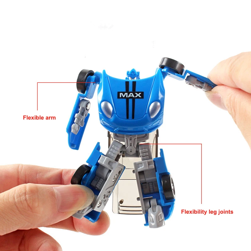 HOT SALE Children\'s Transforming Toy Car & Robot 2 In 1 Mini Manual Deformation Car Toy Pocket Robot Model Boy\'s Birthday Gift