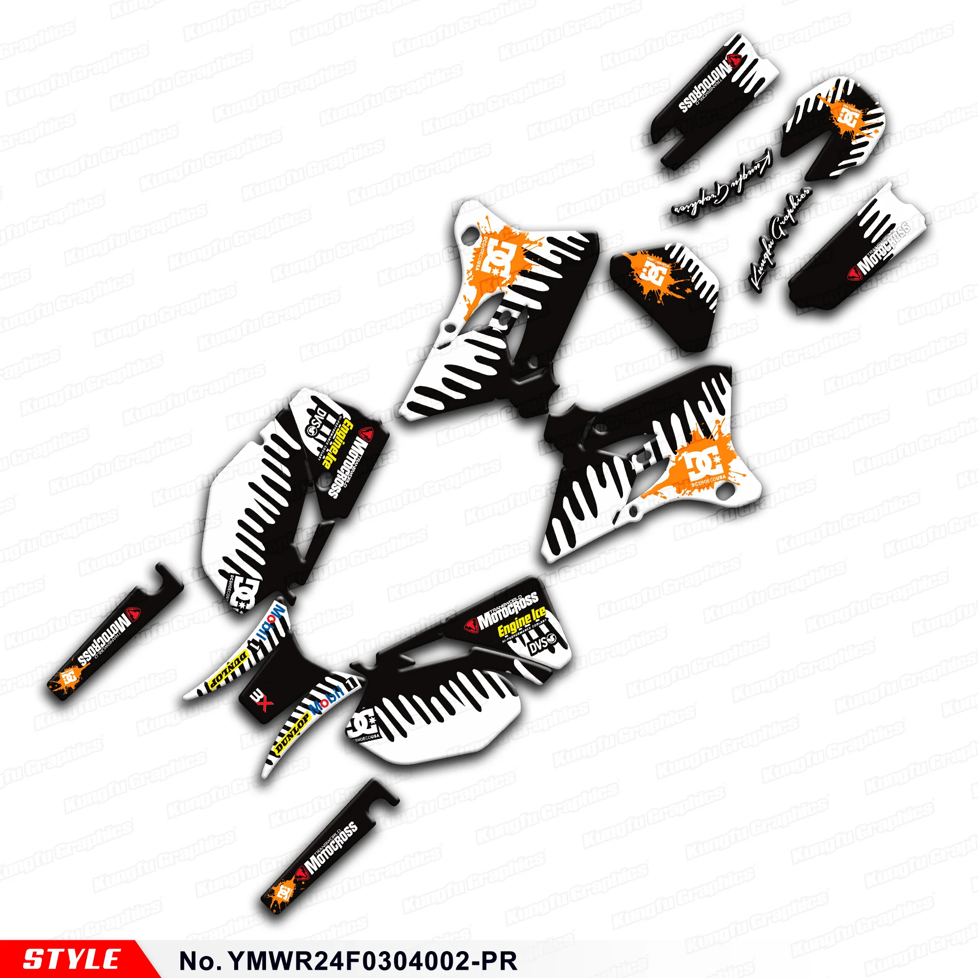 

Motorcycle Decals Wrap Design for Yamaha WR250F WR450F 2003 2004, YMWR24F0304002-PR