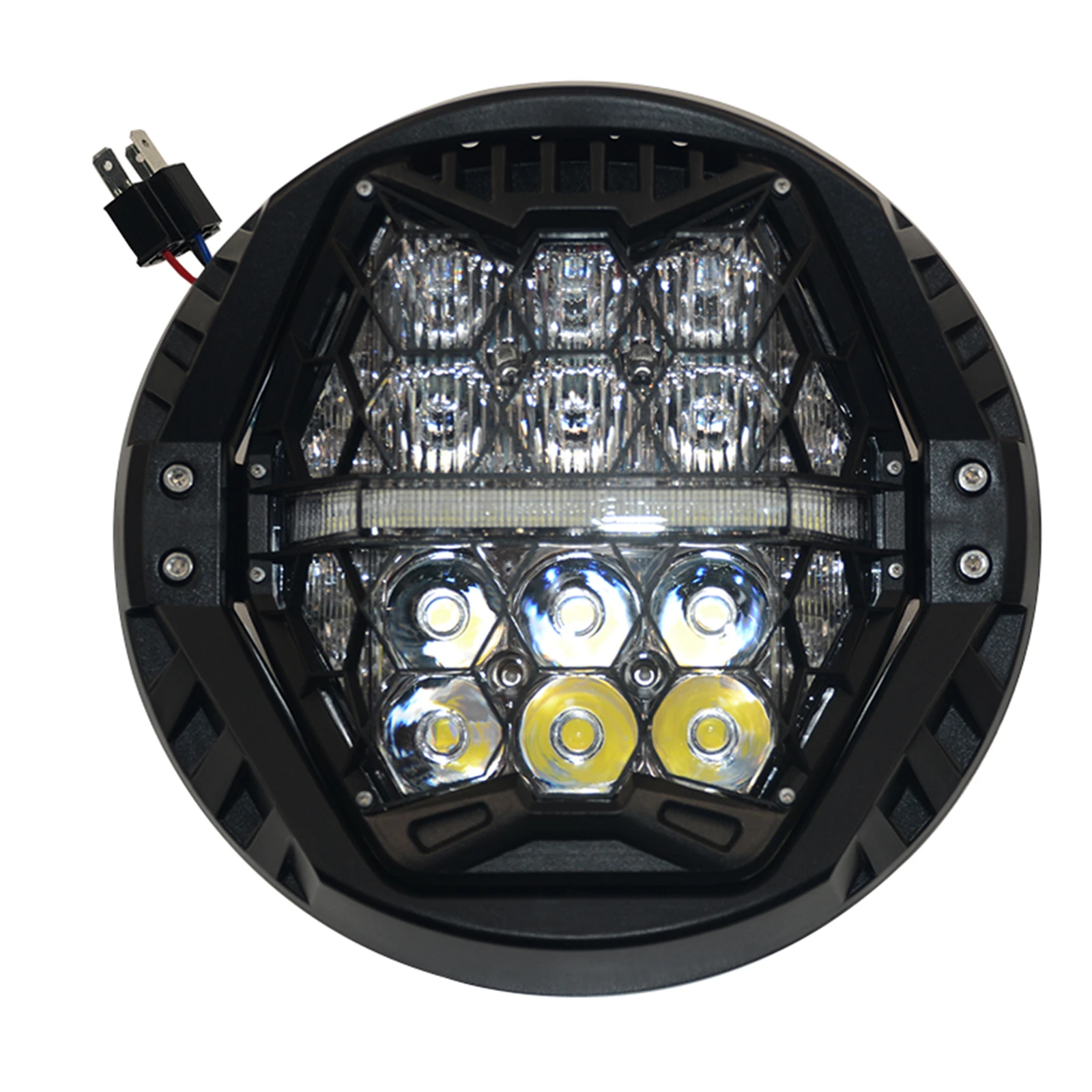 Motorcycle 7 Inches LED Headlight Round Headlamp Assembly For Harley Davidson FLD Trike / Touring