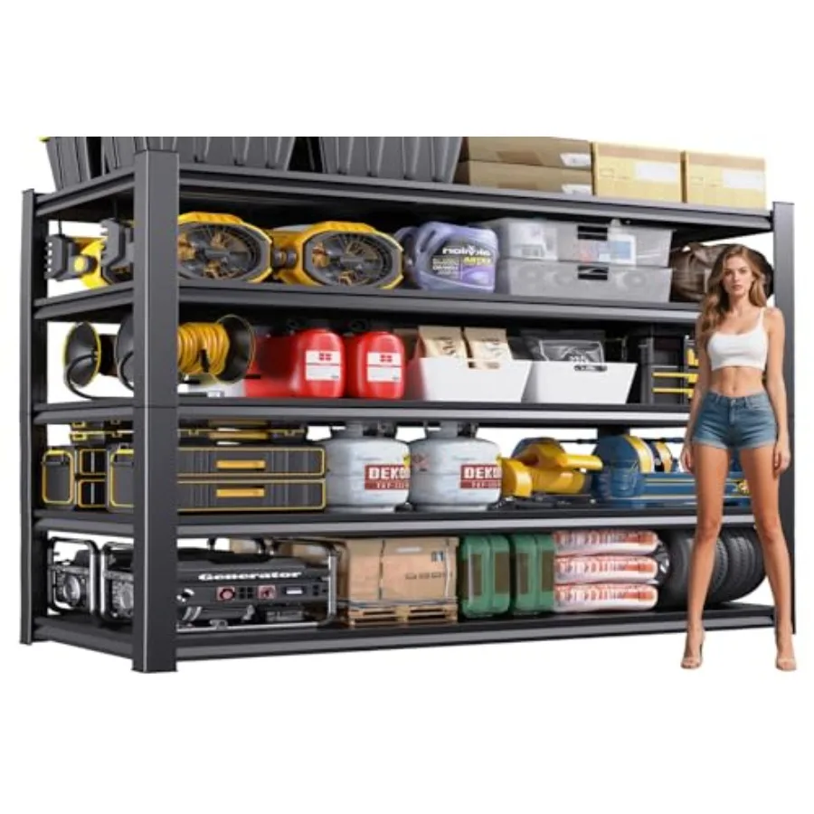 

Сверхмощные 5-ярусные регулируемые металлические полки для хранения, 59 дюймов, 72 дюйма, емкостью 3000 фунтов для промышленных складских подвали a