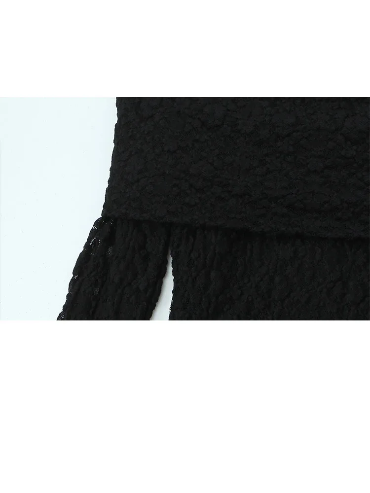 Hh feminino 2025 nova moda elegante preto sexy renda tubo superior vestido de manga longa temperamento feminino longo magro festa sem mangas vestido