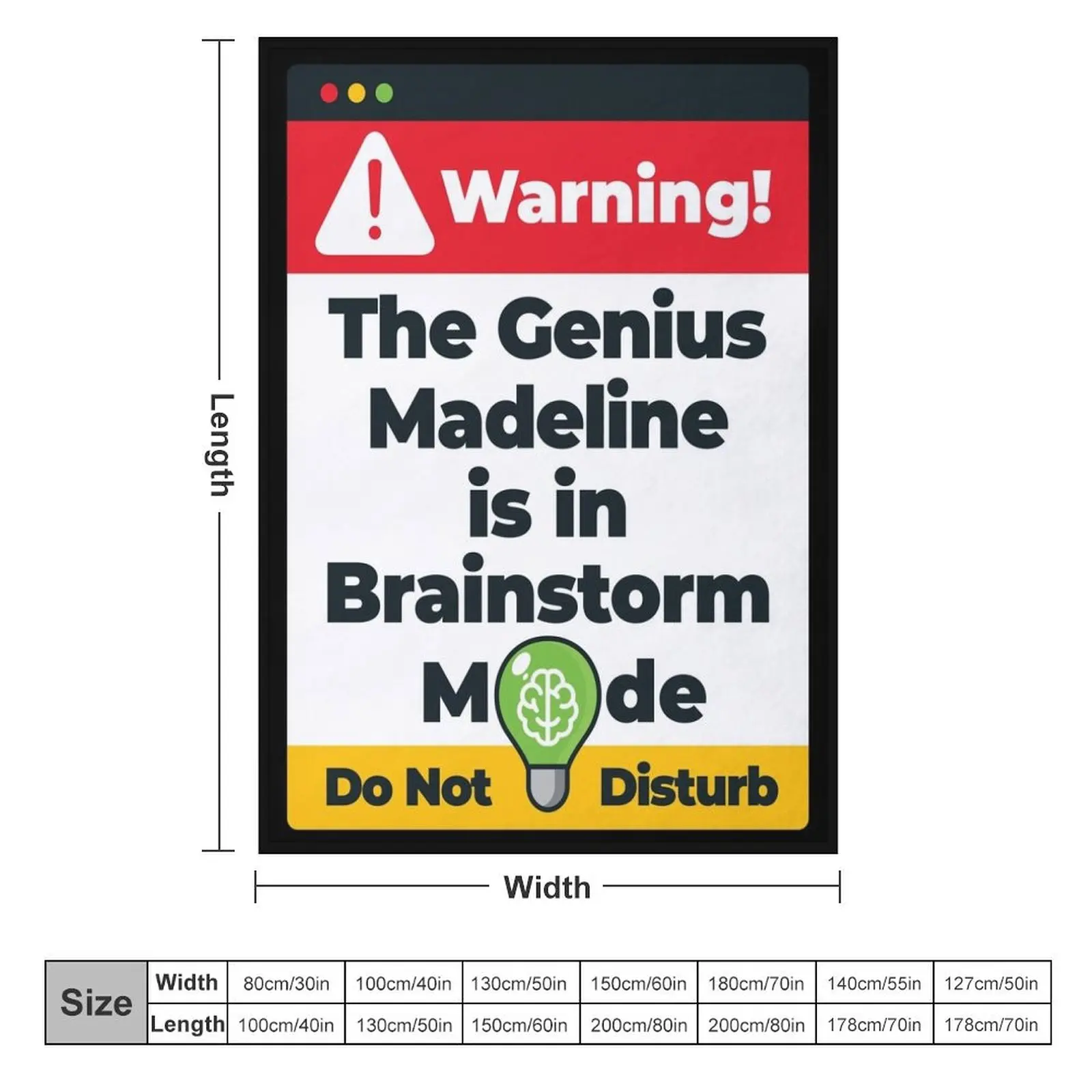 Madeline Name - Warning The Genius Madeline is in Brainstorm Mode Throw Blanket Thins Retros Bed covers Blankets