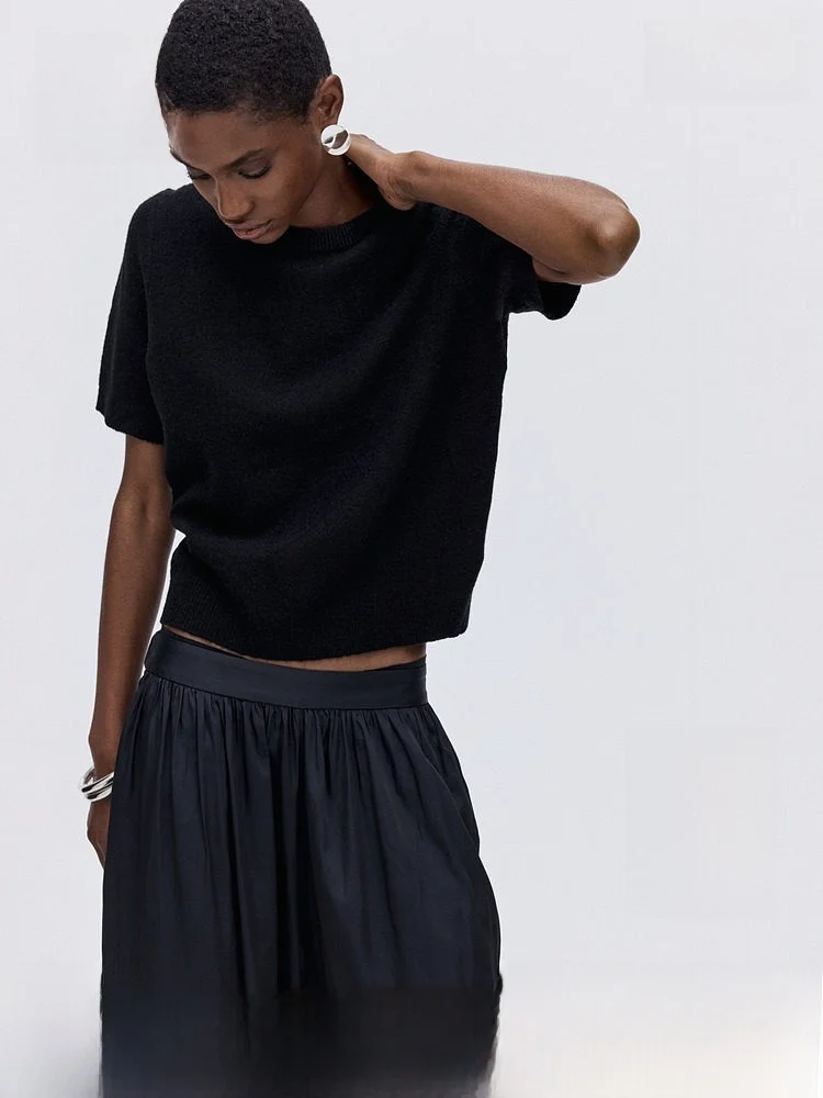 

H&M Women's Woolen Knitted Sweater Spring Row Series Dense Knitting Warmth Casual Sle Regular Fit Overhead Polyester Fiber