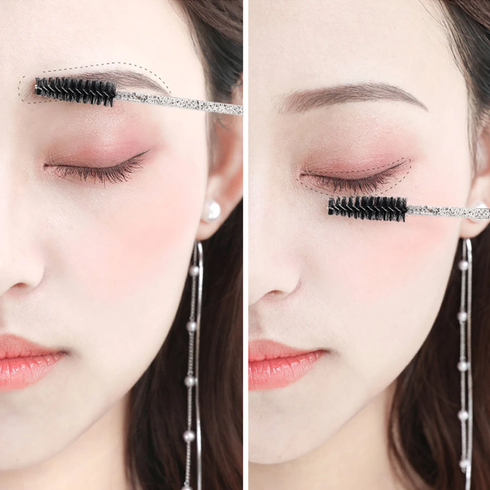 50 stücke Einweg Wimpern Pinsel Verlängerung Kristall Augenbraue Pinsel Mascara Zauberstab Auge Wimpern Kosmetische Werkzeug Set Make-Up Schönheit – Detail 2