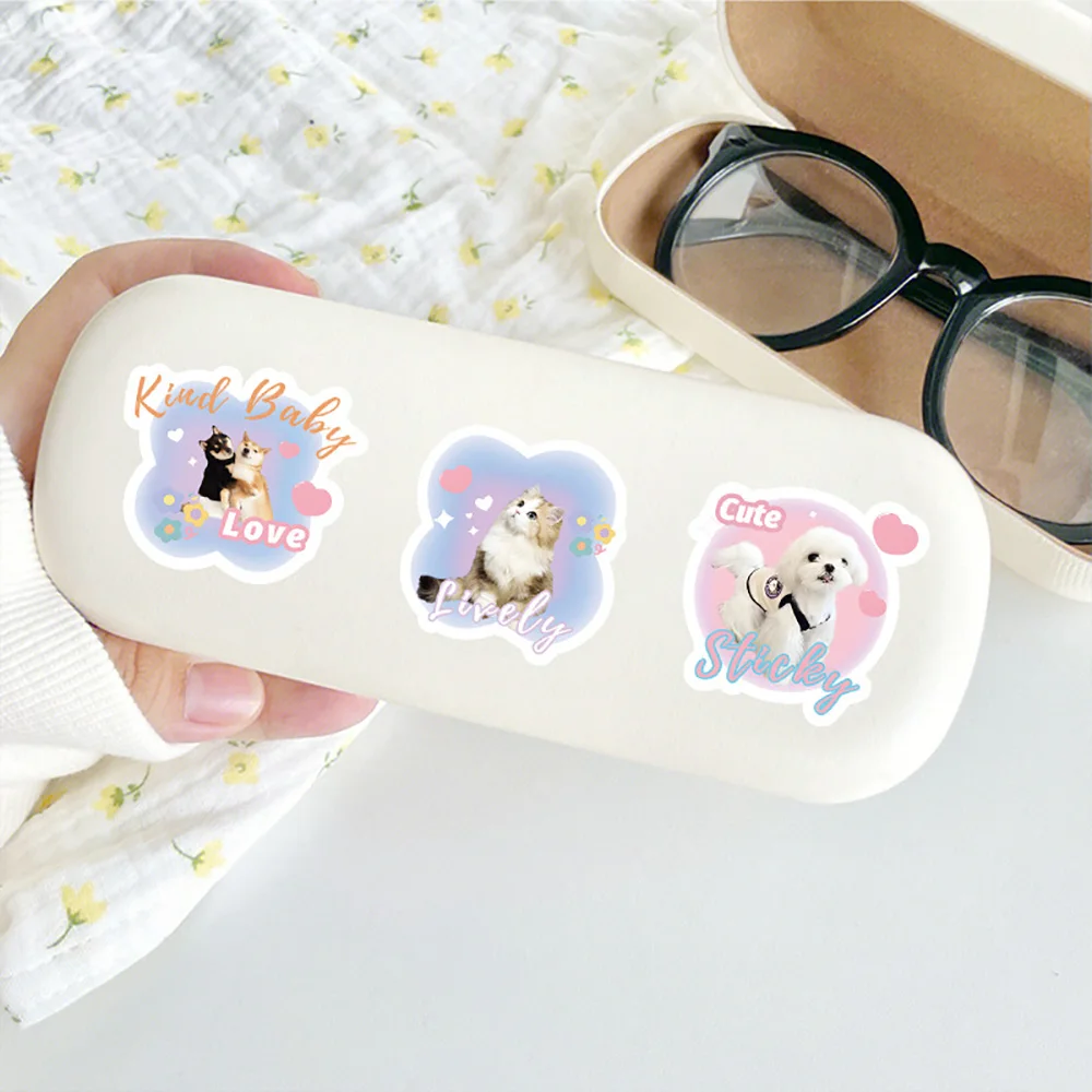 10/30/60PCS Cartoon Puppy Kitty Stickers INS Decoration Suitcase Scrapbooking Phone Laptop Stationery Kawaii Dog Kid Toy Sticker