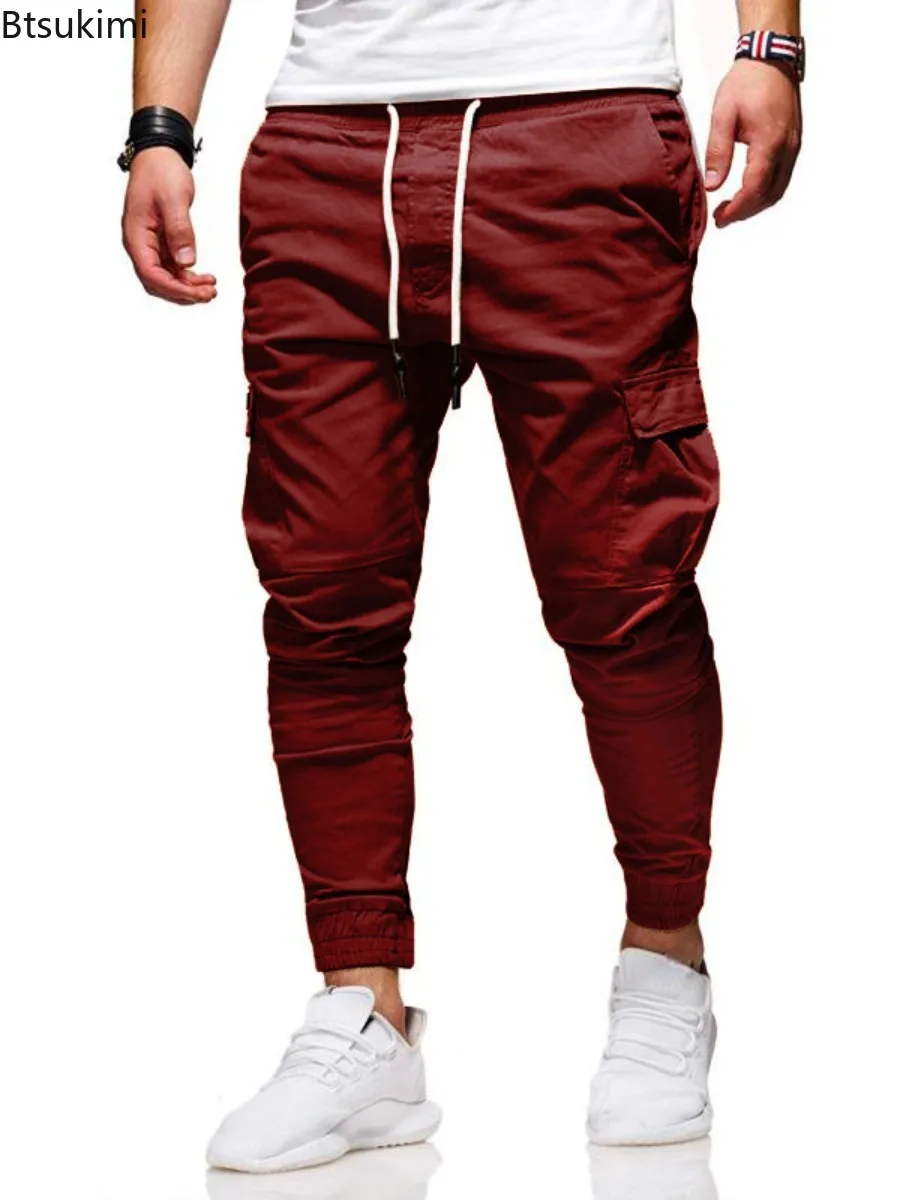 New Fashion Men's Outdoor Sports Joggers Pants Spring Autumn Multi Pockets Men Windproof Cargo Pants Casual Loose Men Sweatpants